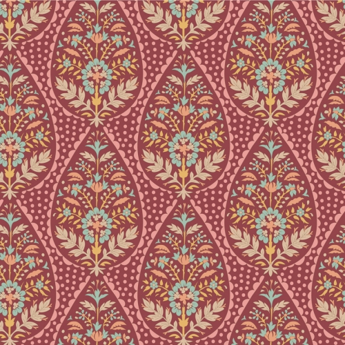 Tilda Patchwork Stoff Baumwolle - Sanctuary - Adina Maroon